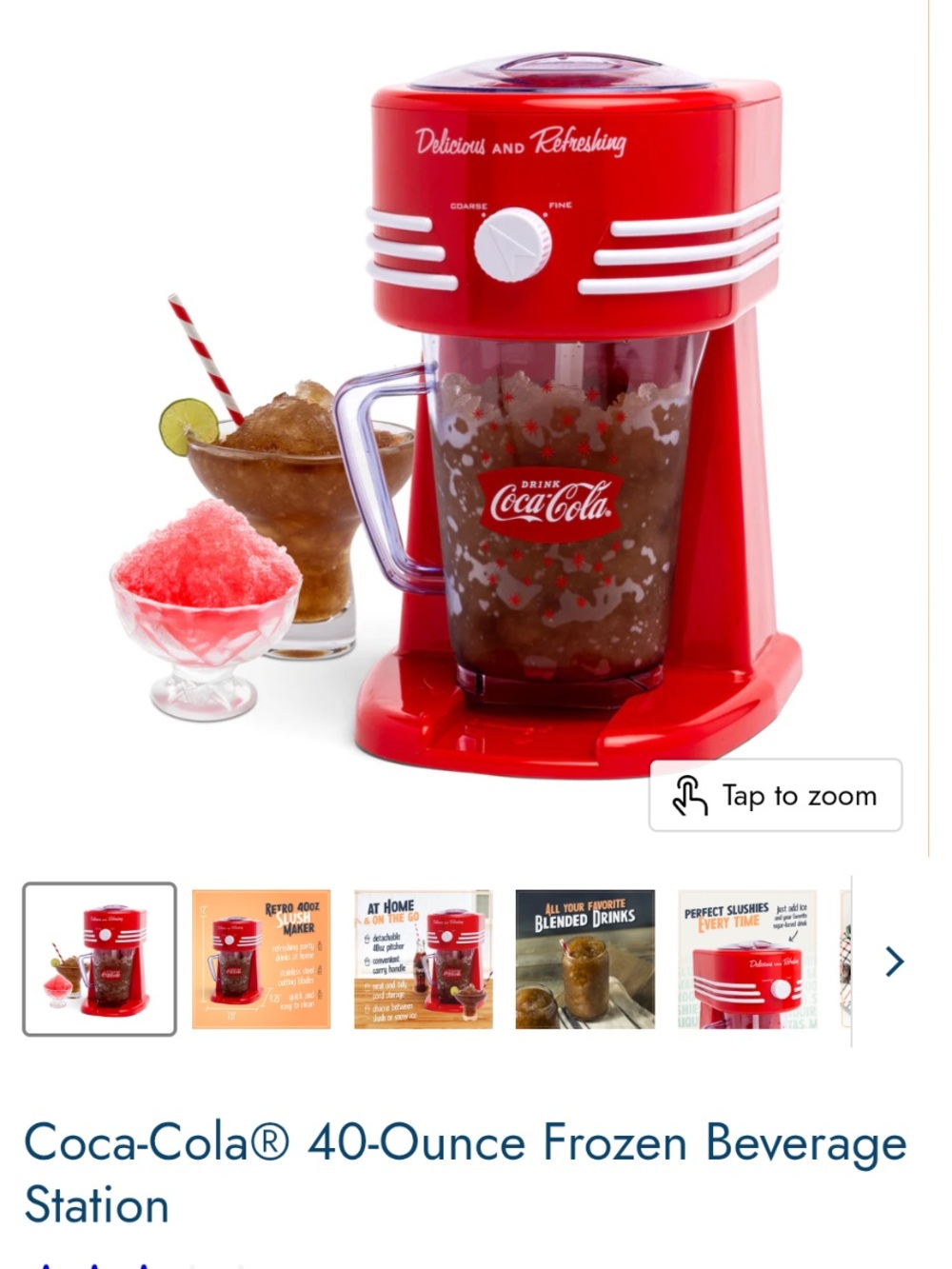 Coca-Cola Red Retro Frozen Beverage Station NEW UNOPENED IN BOX